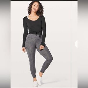 Lululemon Its A Tie Long Sleeve Wrap Top Black Womens